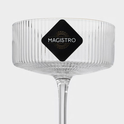Бокал для шампанского Magistro «Орион», 300 мл, 10.5×14 см, стекло, с золотой отводкой, прозрачный