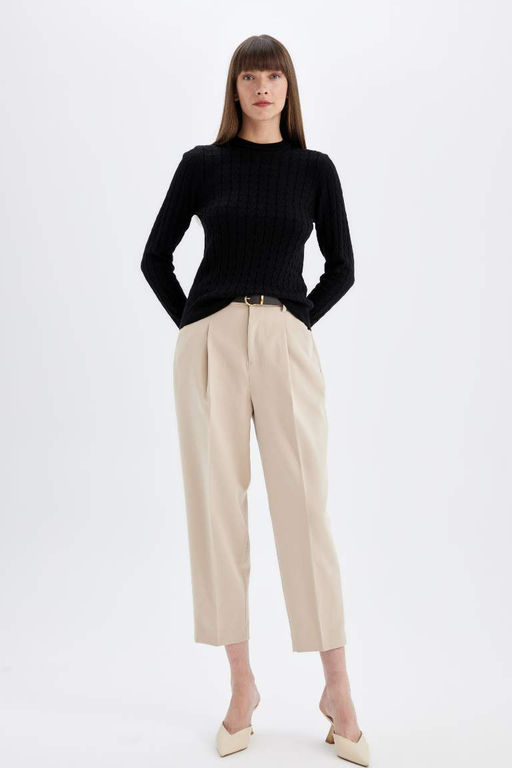 Свитер обычного кроя с круглым вырезом - Defacto фото 2