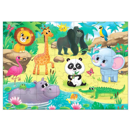 Пазлы Весёлый зоопарк, 35 элементов - Puzzle time фото 2