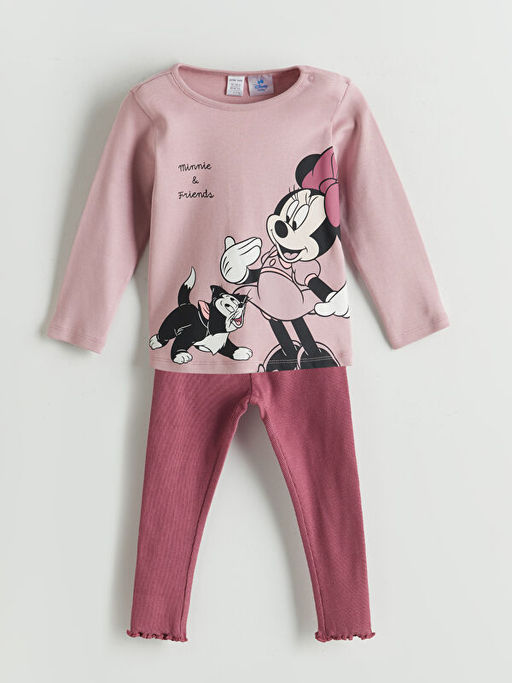 Minnie Mouse Bask?l? K?z Bebek Ti??rt ve Tayt 2li