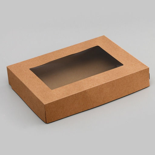 Цена за 20 шт. Коробка складная, с окном, крафт, 28?20?5 см - UPAK LAND фото 5