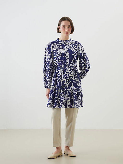 Hakim Yaka Desenli Kad?n G?mlek Tunik