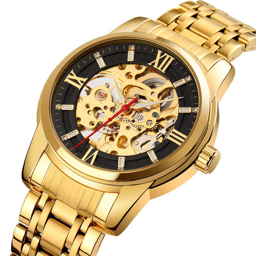 Часы наручные Skmei мужские механические с автоподзаводом 9222gold-black