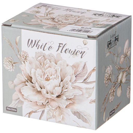 КРУЖКА LEFARD БЕЛЫЙ ЦВЕТОК 320 МЛ ГОЛУБАЯ  фото 2