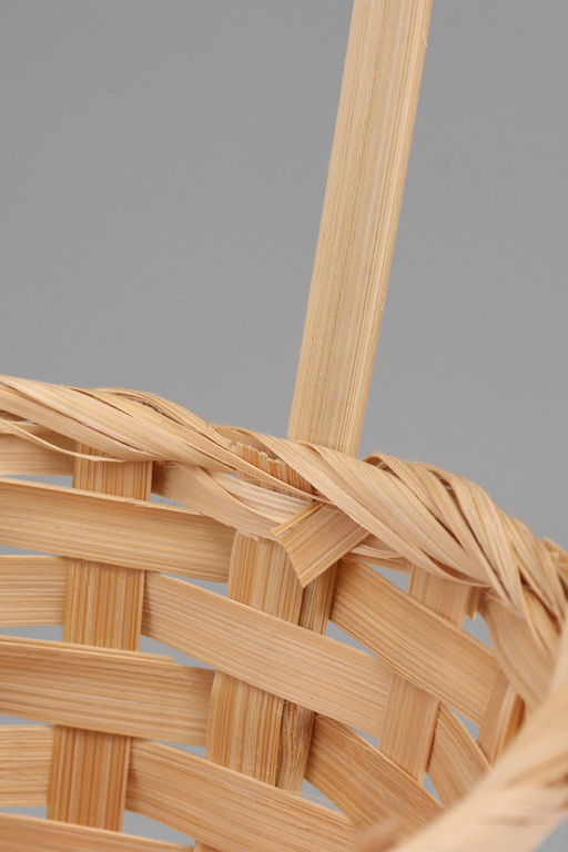 Цена за 2 шт. Корзина плетёная, 13×13×9.5 см, ручка h=21 см, бамбук, натуральный цвет, Greengo