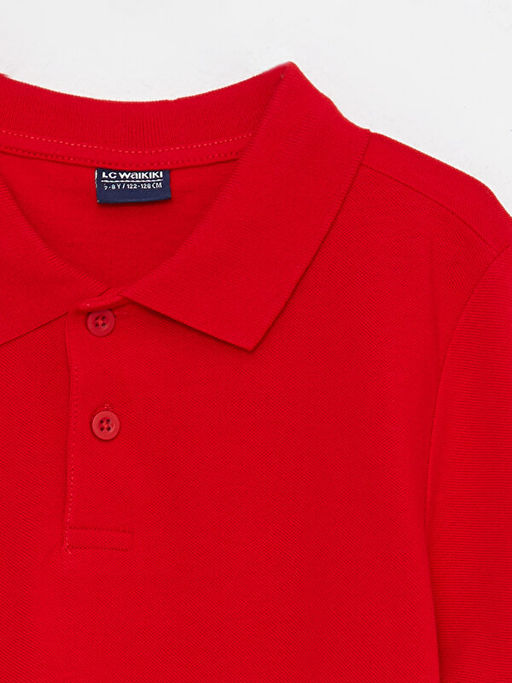 Polo Yaka Basic K?sa Kollu Pamuklu Erkek ?ocuk Ti??rt - Waikiki фото 3