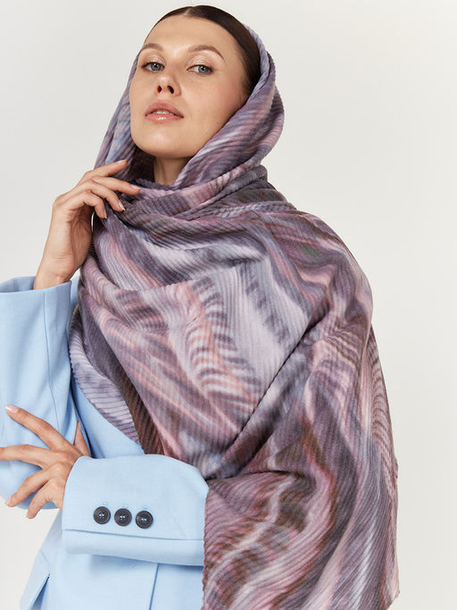 Большой, мягкий, тонкий и очень нежный двусторонний палантин с рисунком - Tantino фото 6