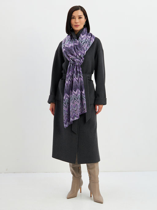 Большой, мягкий, тонкий и очень нежный двусторонний палантин с рисунком - Tantino фото 9