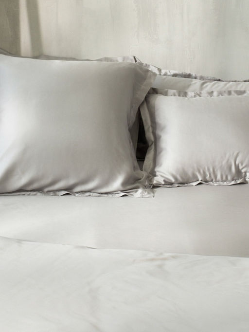 Наволочка SL Home Tencel, 70×70+3 см, тенсель, эвкалиптовое волокно 100%, светло-серая