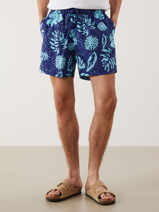 K?sa Boy Desenli Erkek Deniz ?ortu