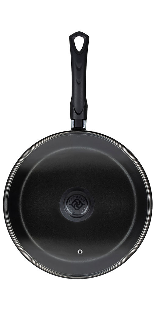 Калитва Сковорода 260мм 1 ручка,стеклянная крышка,антипригарное покрытие Атлас  фото 3