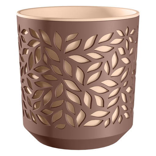 Кашпо Leaves 2,5л Мокачино/Пудра (уп.12)