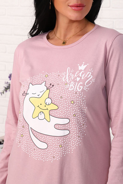 Сорочка с длинным рукавом, принт (0788, кофе) - Плиона фото 16