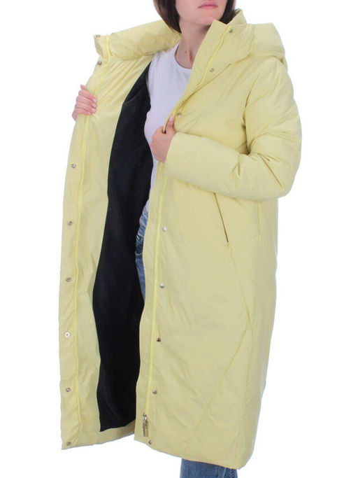 22339 YELLOW Пальто стеганое зимнее женское (200 гр. холлофайбера) - Фабричный китай фото 7