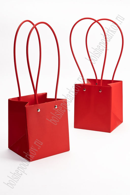 Сумка для цветов 13*15*12 см (10 шт) SF-7377, красный