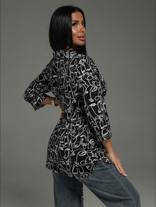 Жанетта туника женская (графика черная)