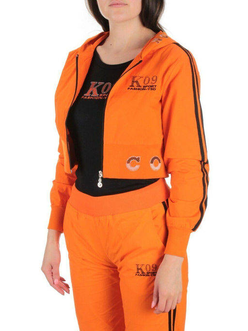 2388 ORANGE/BLACK Костюм спортивный тройка женский (100% полиэстер )