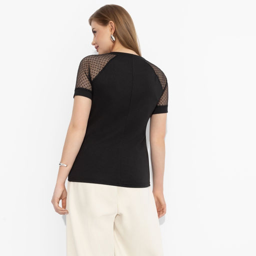 Футболка комбинированная с гипюром Талант перемен (тайна) - Charutti фото 5