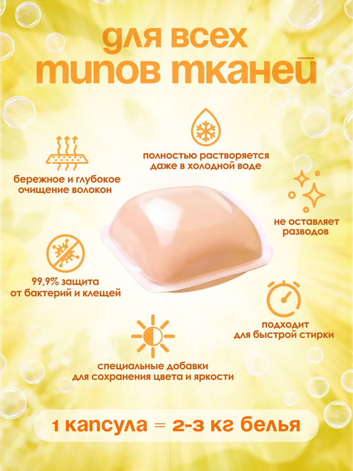 Капсулы для стирки Timson Роза - помело (80шт/800г) - Synergetic фото 3