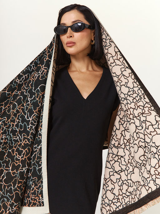 в составе ШЕРСТЬ и КАШЕМИР Большой, мягкий, теплый двусторонний палантин - Tantino фото 13