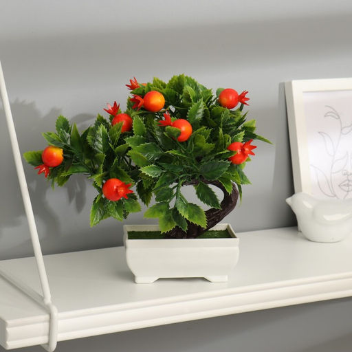 Бонсай искусственный в горшке «Деревце плодовое», 10×18 см