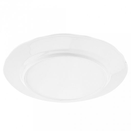 "Совершенство" Тарелка мелкая фарфоровая д190мм h19мм, белый, рельефный декор, волнистый край (Китай)