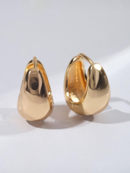 Серьги металл «Эфир» полукруг, цвет золото