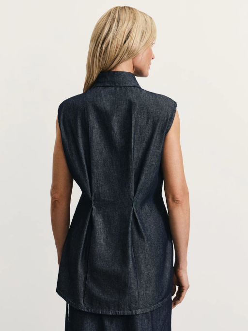 Джинсовая рубашка без рукавов / Zarina  фото 5