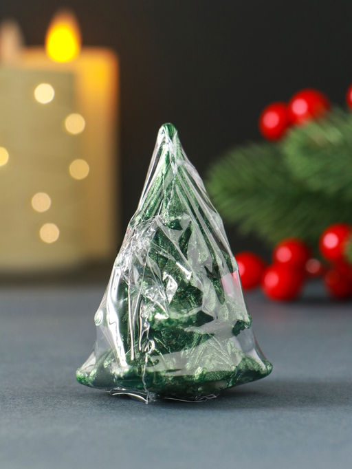 Свеча декоративная «Ёлочка», 7 см, зелёная, МИКС