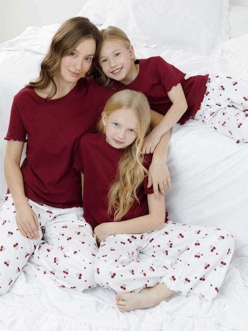 МП 1669/бордовый 1934 Н254 пижама для дев