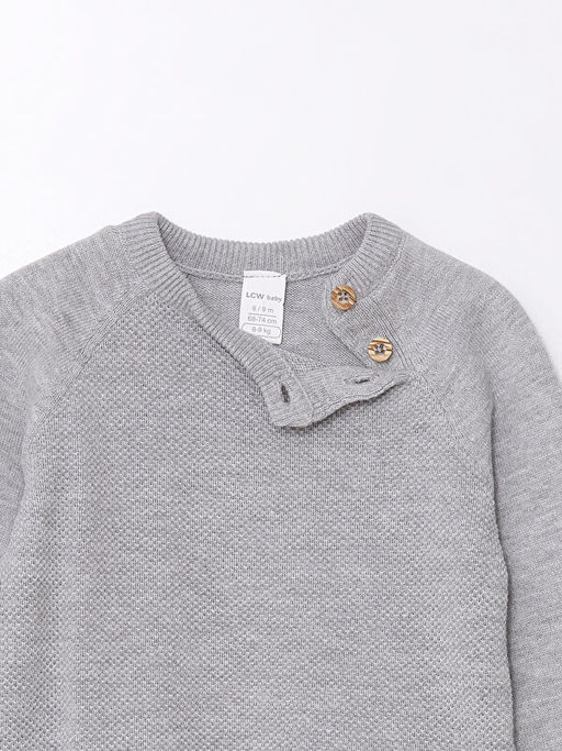 Bisiklet Yaka Uzun Kollu Triko Erkek Bebek Kazak - Waikiki фото 2