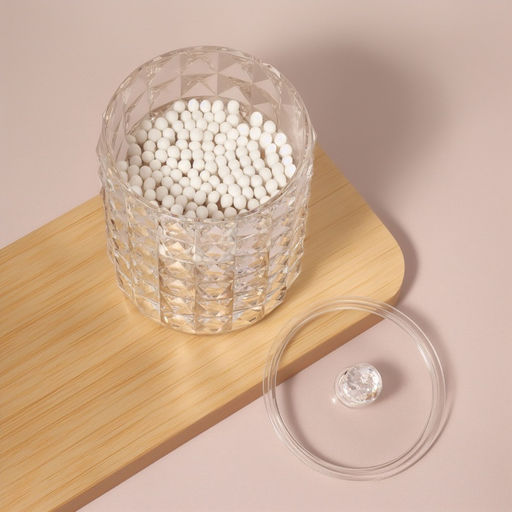 Органайзер для ватных палочек, с крышкой, d=8×12.5 см, прозрачный