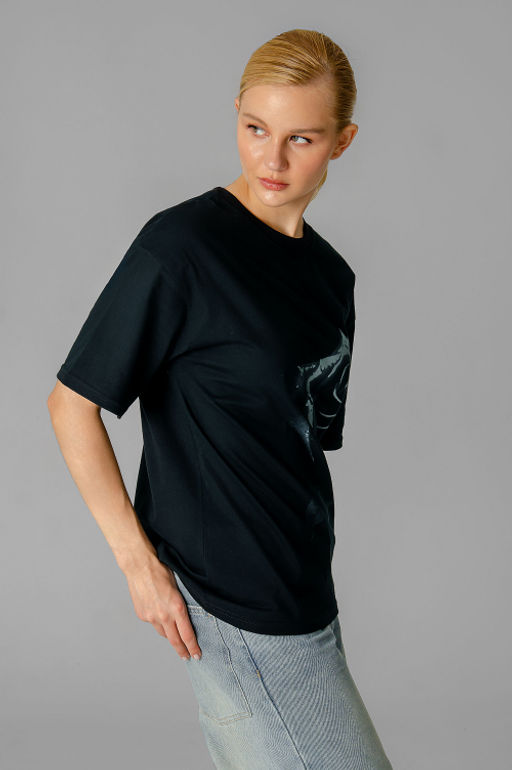 Арт. 31172 Футболка женская  44-52 (5 шт) Цвет:черный