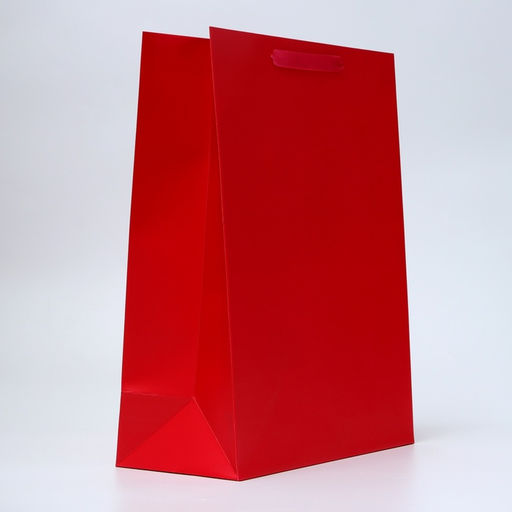 Пакет подарочный ламинированный вертикальный «Красный», L 31×40×14 см