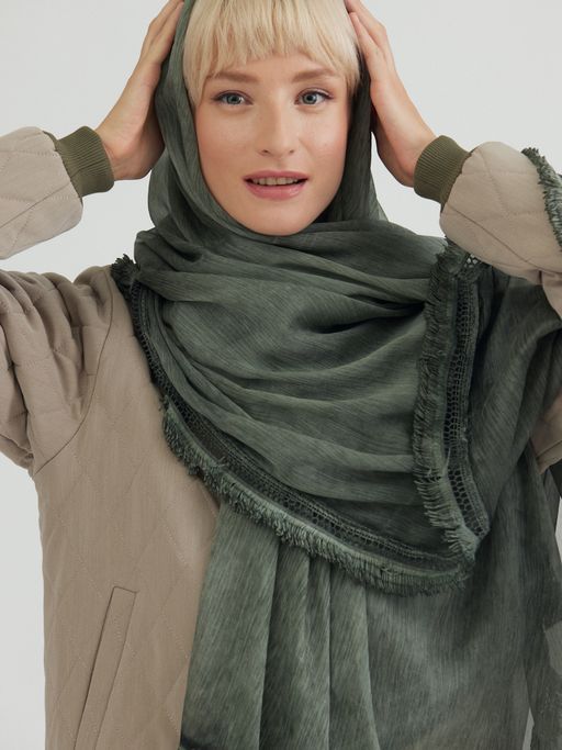 Большой красивый палантин из жатой ткани - Tantino фото 2