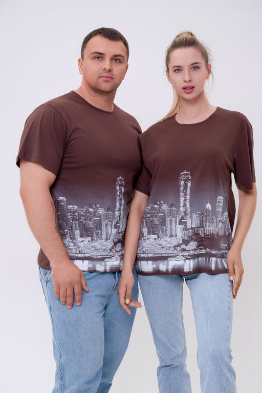 Футболка из кулирки унисекс Город шоколадный - Амадэль фото 2