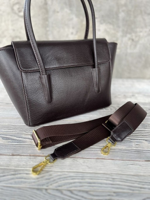 Женская кожаная сумка с клатчем 509286 Кофе