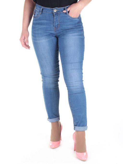 L0132 BLUE Джинсы зауженные женские Vickys Love - Фабричный китай фото 8