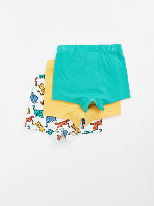 Beli Lastikli Bask?l? Erkek Bebek Boxer 3l? - Waikiki фото 2