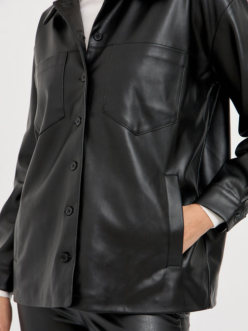 пиджак женский черный на пуговицах и с карманами - Glenfield фото 6