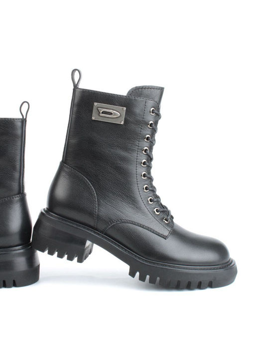 01-GZ6253-G71-N11 BLACK Ботинки демисезонные женские (натуральная кожа, байка) - Фабричный китай фото 14