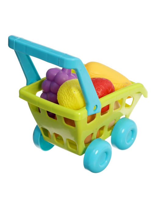 Продуктовая тележка «Магазинчик», с овощами и фруктами, 9 предметов