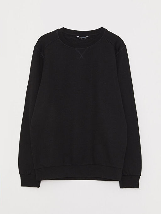 Bisiklet Yaka Uzun Kollu Erkek Sweatshirt