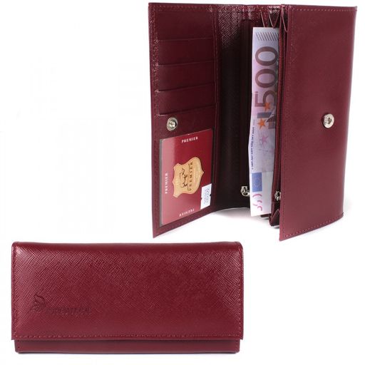 Портмоне женское Premier-DM-1 н/к, 6 отд, 4 карм, бордо сафьян (582) 205350