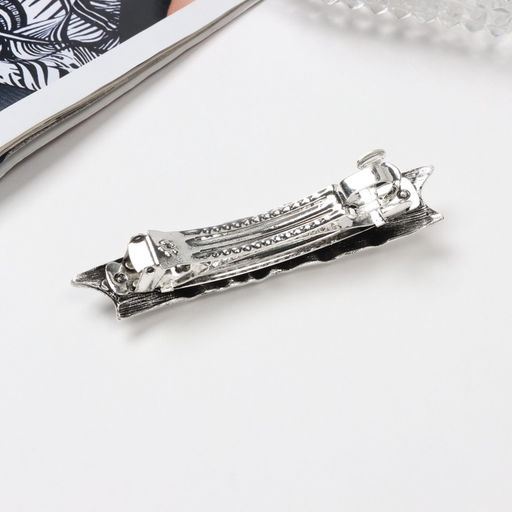 Заколка - автомат для волос «Софи», жатка, 9 см, серебро