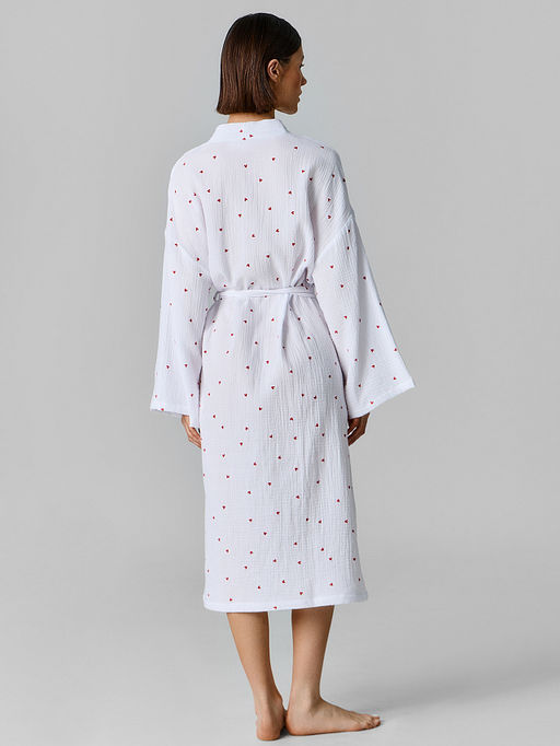 Халат женский белый с принтом в сердечко - Mark formelle фото 3
