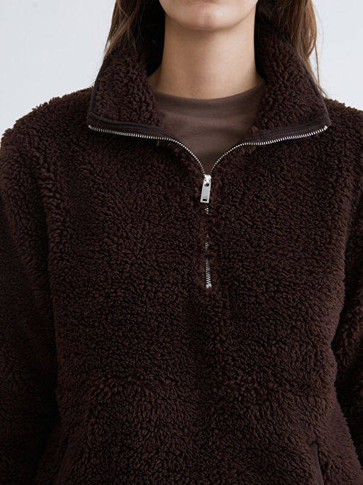 Dik Yaka Kad?n Pel?? Sweatshirt