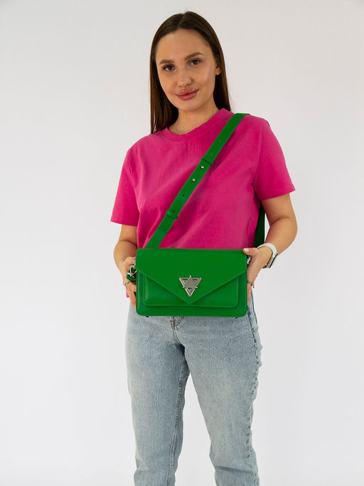 LACCOMA сумка TH858-зеленый натуральная кожа полиэстр