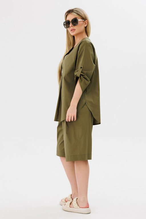 Блуза AmberA 1093 хаки  фото 9