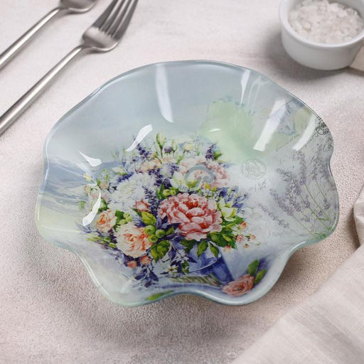 Салатник стеклянный Доляна Весенний роман, 600 мл, 193,7 cм  фото 2